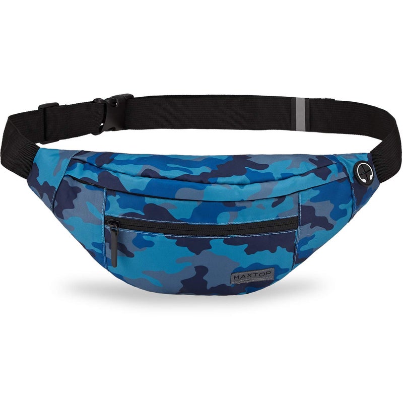 MAXTOP Large Crossbody Fanny Pack Belt Bag with 4-Zipper Pockets Gifts for Enjoy Sports Festival Workout Traveling Running Casual Hands-Free Wallets Waist Pack Phone Bag Carrying All Phones - Image 1